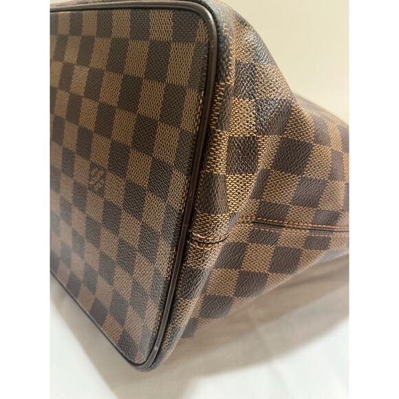 Louis Vuitton Saleya MM Damier Ebene Tote EXCELLENT Shoulder Bag Brown Leather - Picture 14 of 16